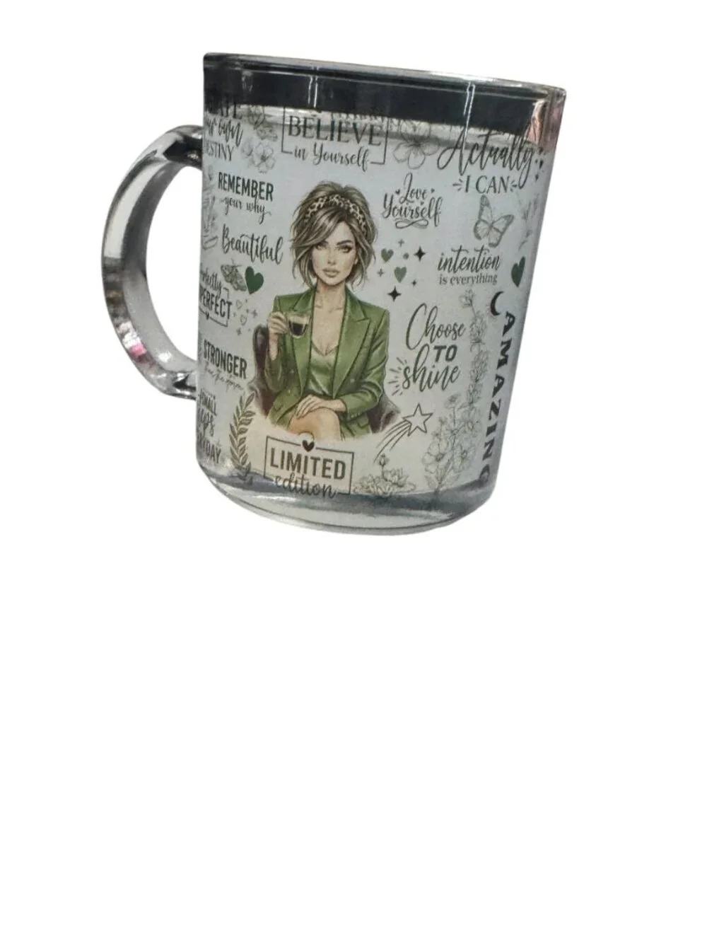 Inspirational Quotes Glass Coffee Mug for Women